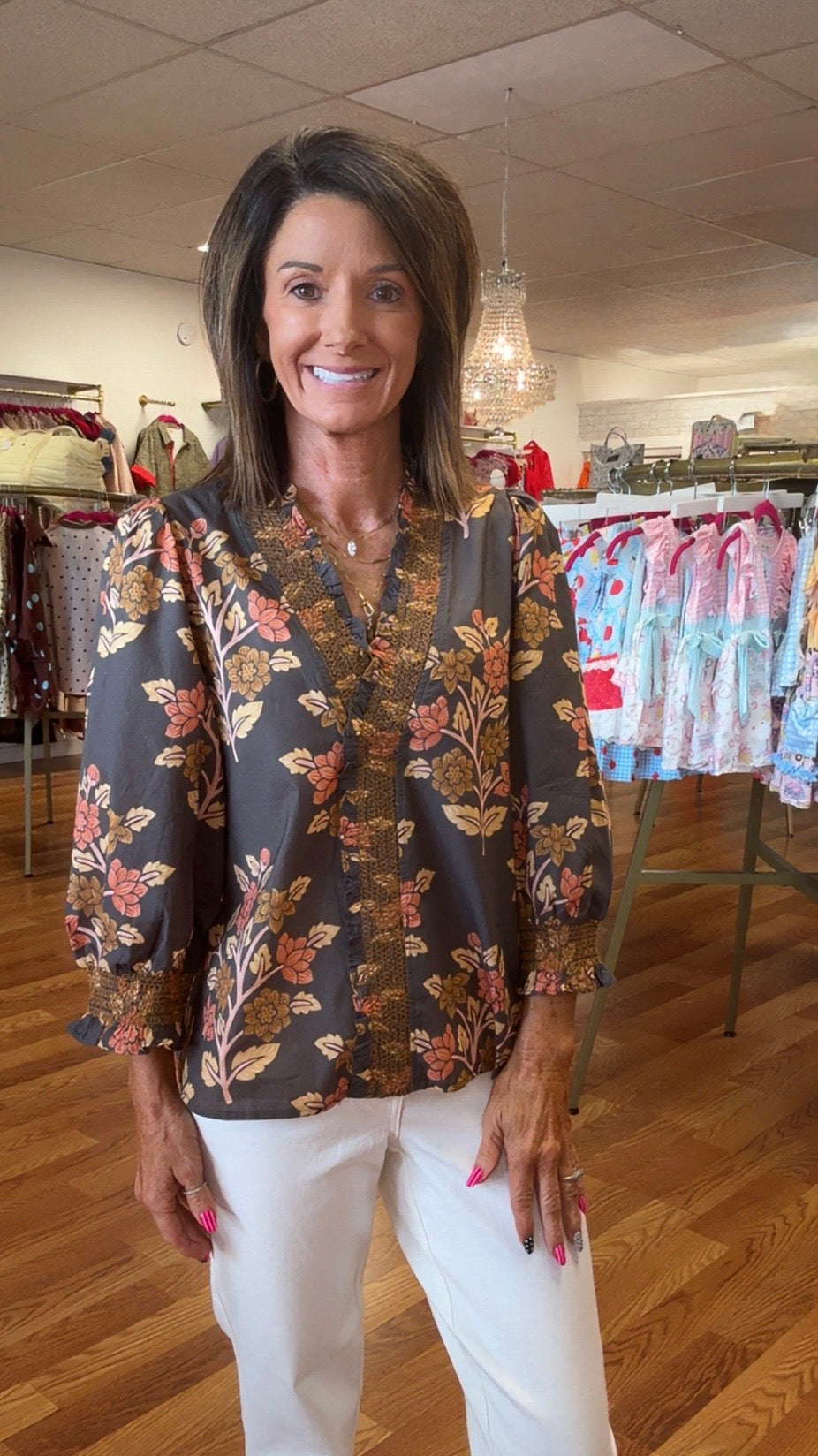 Mocha gray color fall top