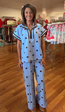 Blue/brown polka dot set