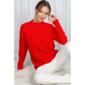 Red soft touch knitted super cozy sweater