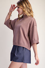 Mocha Mock Neck 3/4 Sleeves Sweater