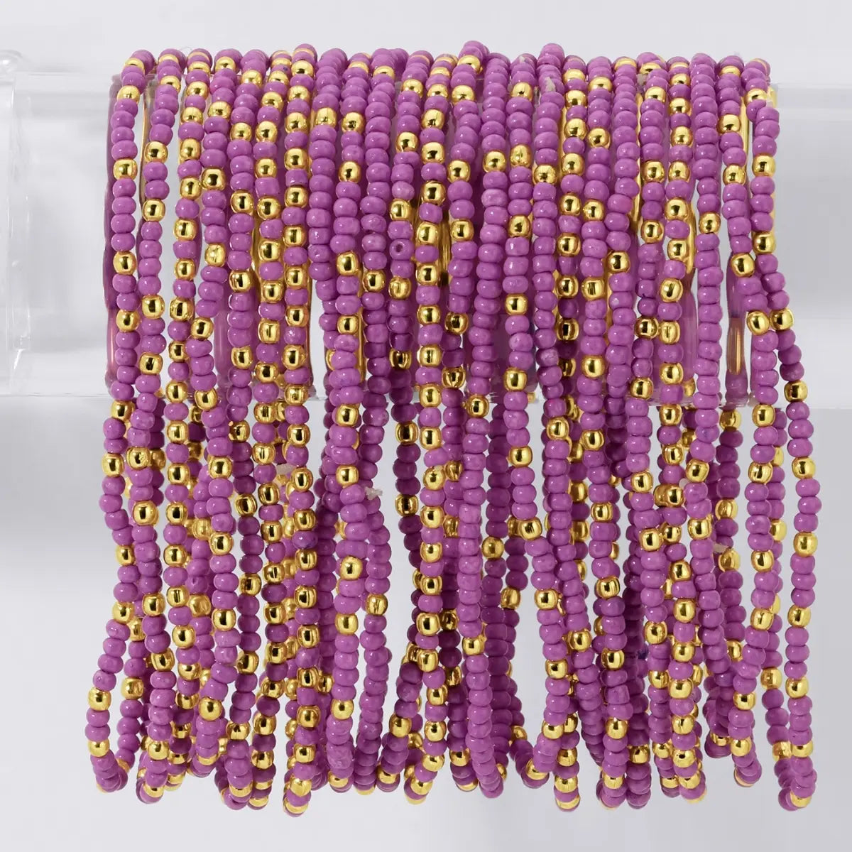Purple Solid Color 2mm Seed Bead Bracelets