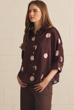 Burgundy top pink polka dot