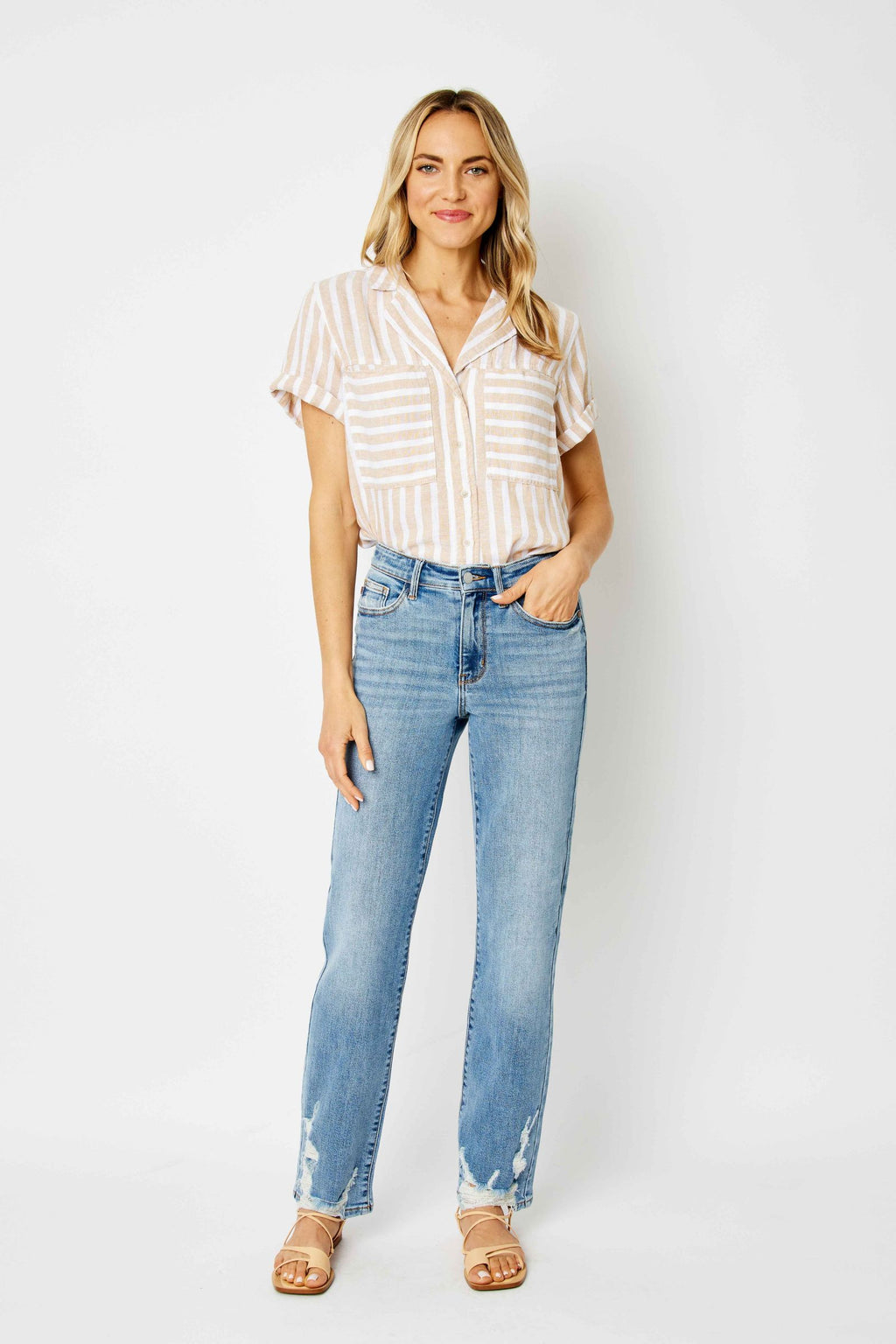 High waist straight Judy blue denim