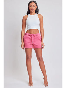 Frayed Hem pink Pull-On Shorts