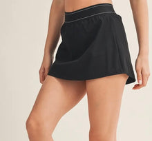 Black designer inspired Lightweight Skort with Elastic Waistband