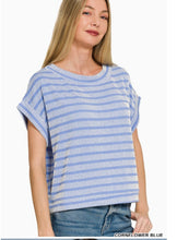Raised rib stripe top