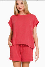 Raised Rib Cap Sleeve Top & Shorts Set