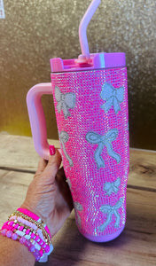 Rhinestone bow tumbler! The most beautiful tumbler🎀