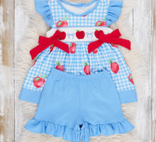 Smocked Apples Gingham Ruffle Outfit