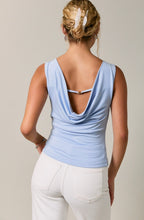 Sleeveless High Neck Cowl Back Detail Knit Top