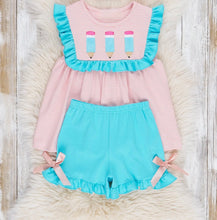 Turquoise Embroidered Pencil Ruffle Outfit