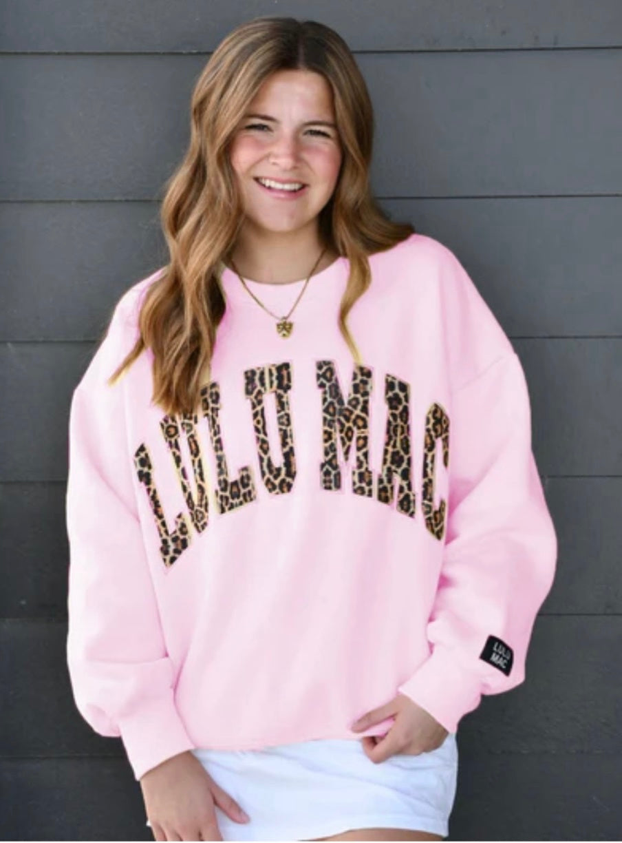 Lulu Mac pink and leopard sweatshirt