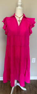 Solid pink maxi dress