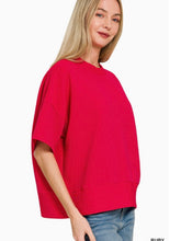 Ribbed Round Neck Waist Banded Tee Shirts
