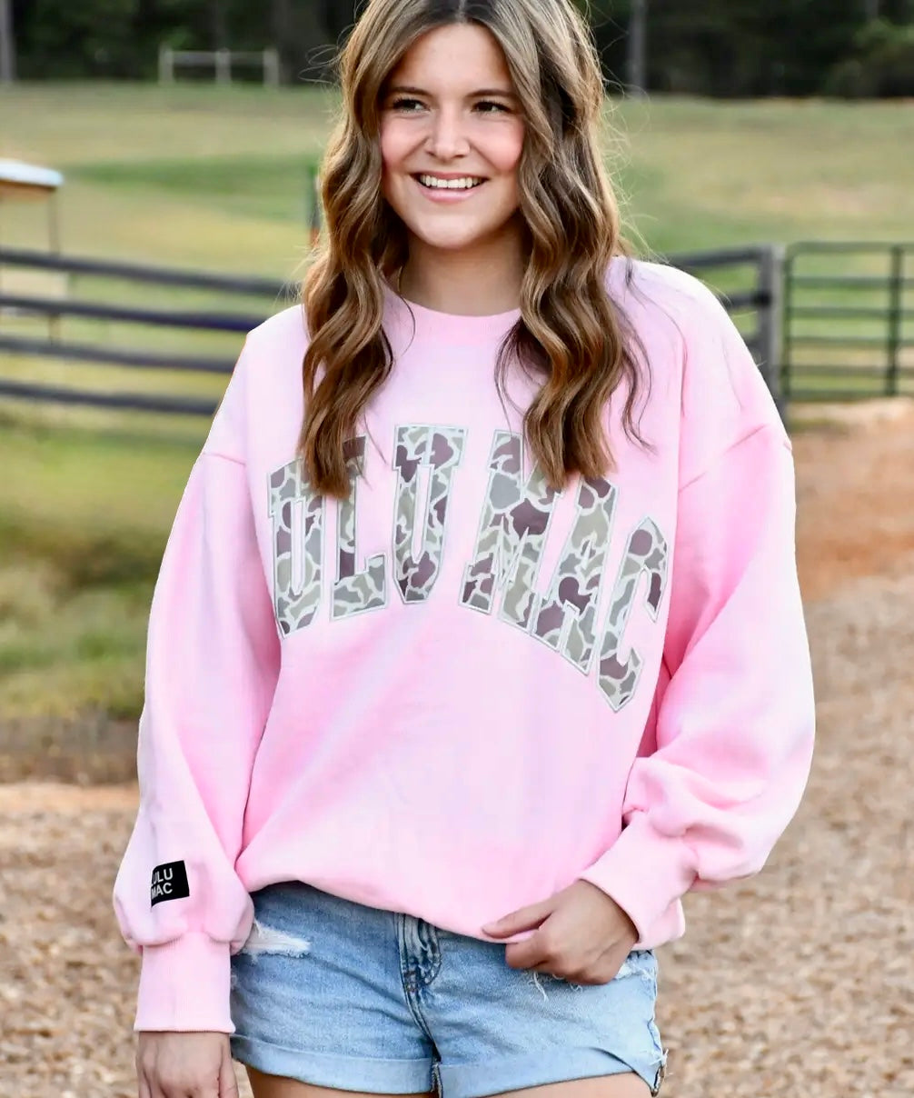 Lulu Mac pink camo sweatshirt. Hot item