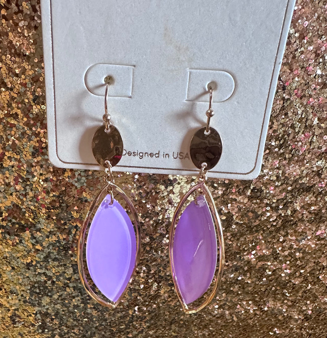 Purple and gold earrings