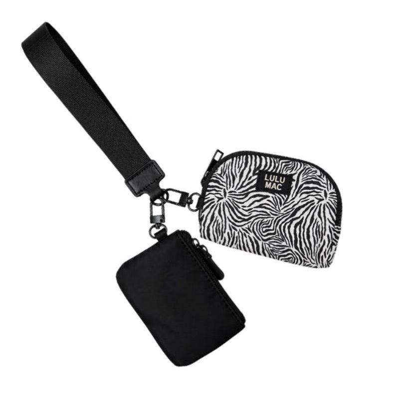 Lulu Mac zebra wristlet