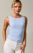 Sleeveless High Neck Cowl Back Detail Knit Top