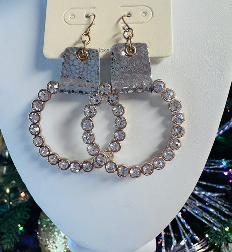 Silver gold earrings
