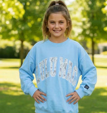 Youth Lulu Mac camo blue sweatshirt