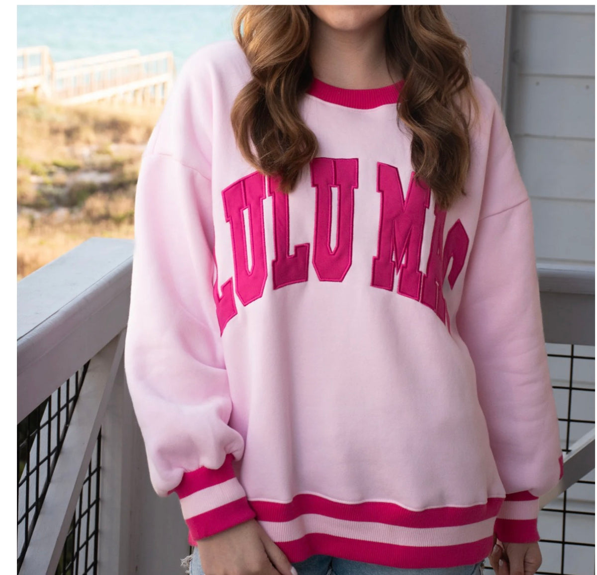 Lulu Mac pink on pink sweatshirt