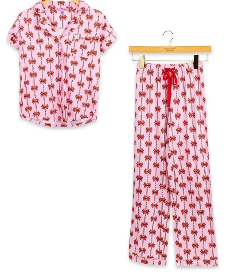 Pink and red bow pajamas