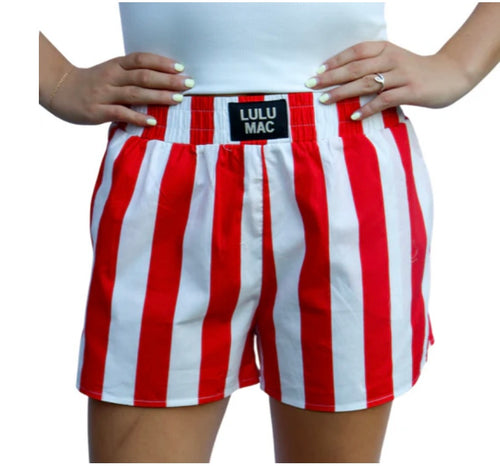 Lulu Mac red white shorts