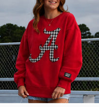 Lulu Mac houndstooth sweatshirt Alabama youth and adult