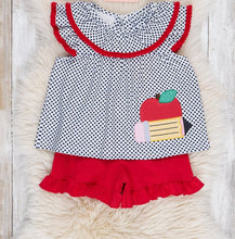 Polka Dot Pencil & Apple Ruffle Outfit