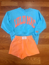 Lulu Mac aqua/peach orange puff letters
