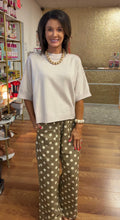 Taupe Soft Polka Dot Drawstring PANTS