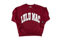 Lulu Mac Maroon white stitch sweatshirt