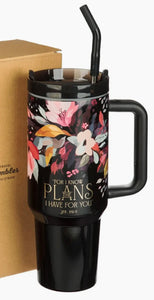Tumbler W/Straw Ss Black Jer. 29:11