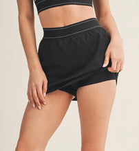 Black designer inspired Lightweight Skort with Elastic Waistband