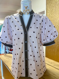 Cream/brown polka dot top