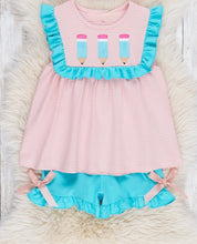 Turquoise Embroidered Pencil Ruffle Outfit