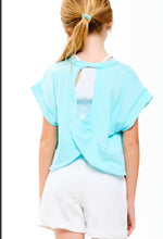 Aqua cutout back kids top designer inspired FP
