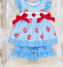 Smocked Apples Gingham Ruffle Outfit