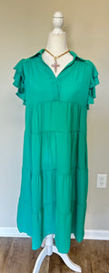 Green solid Dress