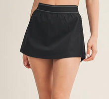 Black designer inspired Lightweight Skort with Elastic Waistband