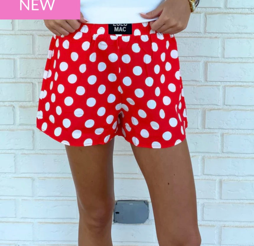 Lulu Mac red polka dot shorts