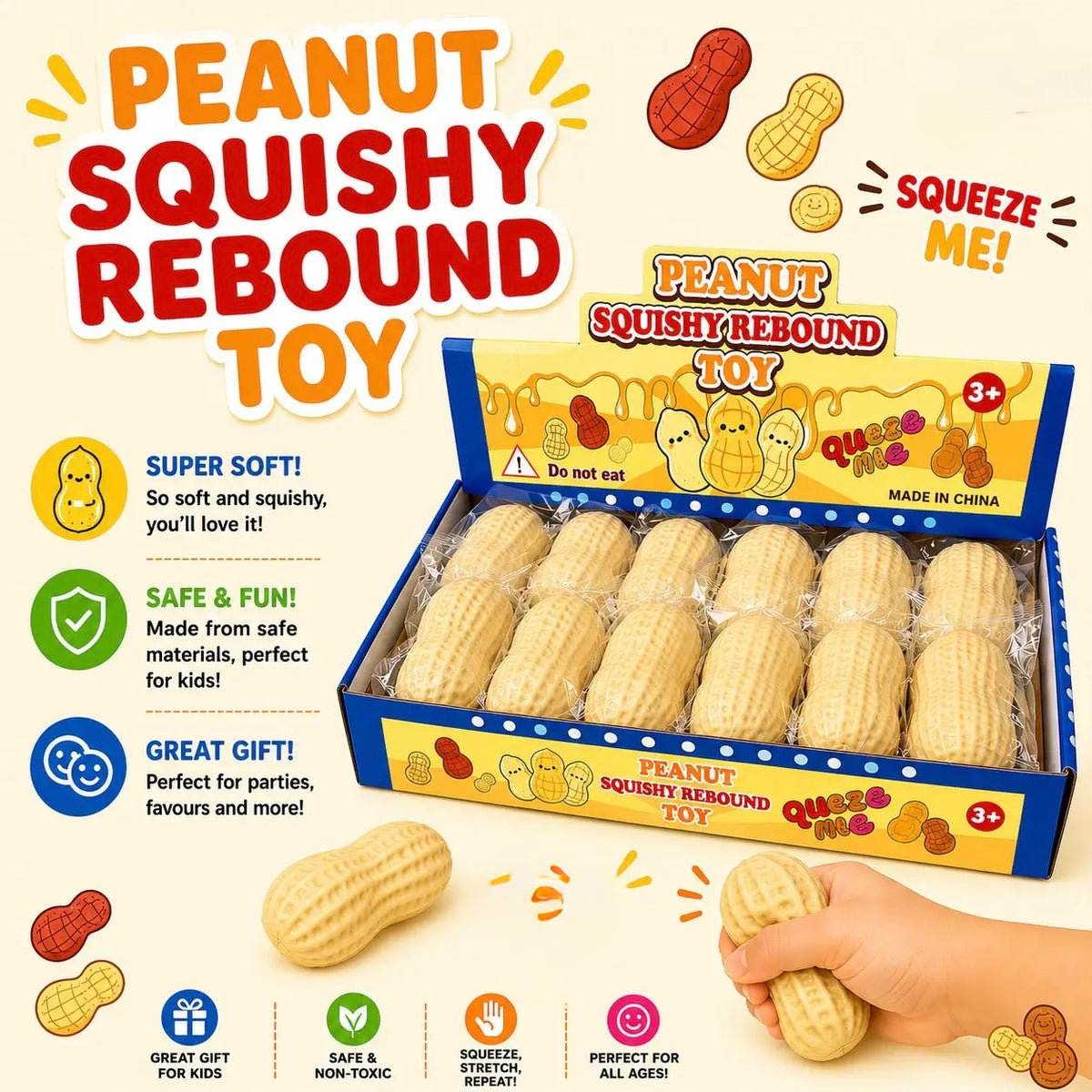 Squishy Peanut Squishy – Soft Stress Toy