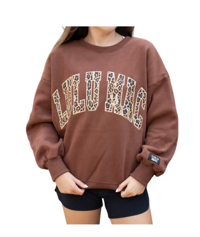 Lulu Mac Brown sweatshirt with leopard