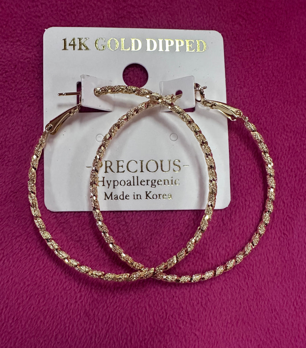 Shine gold hoops. 14K gold dipped