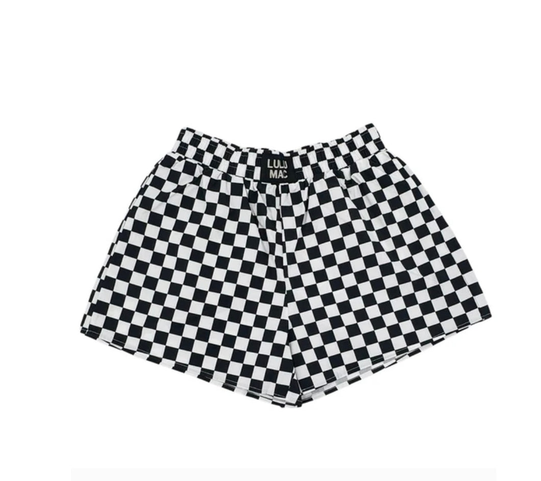 Lulu Mac black white checkered shorts