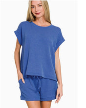 Raised Rib Cap Sleeve Top & Shorts Set