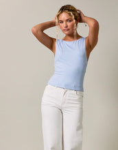 Sleeveless High Neck Cowl Back Detail Knit Top