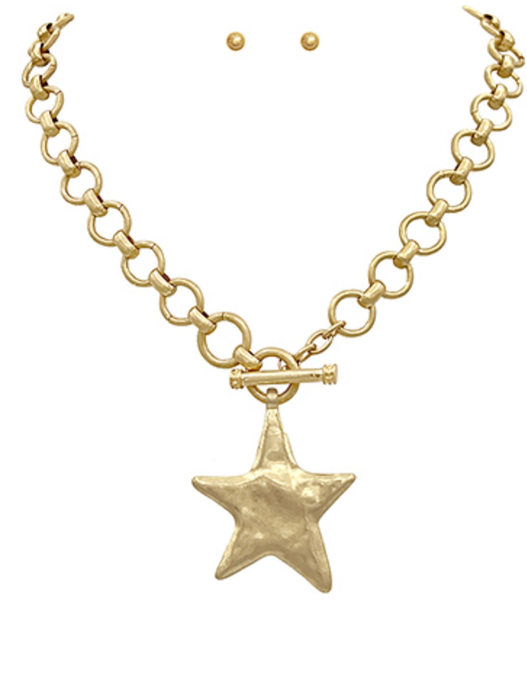 Star textured Necklace Set-hot trend!
* Metal
* Water - Resistant
* Lobster Clasp/Toggle Closure
* 16
