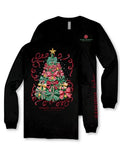 SIMPLY SOUTHERN WOMEN'S CHRISTMAS TREE LONG SLEEVE TEE-black