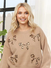 LEOPARD Bow Applique Knit Sweater- this sweater is adorable